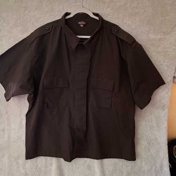 TRU-Spec Short Sleeve Brown Military Shirt Mens Size 4XL 66" Chest Poly/Cotton - Picture 1 of 16